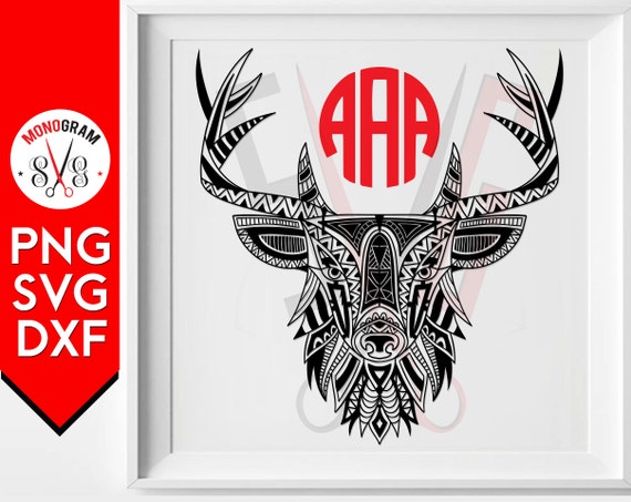 Deer Head SVG Deer Antler svg Monogram Antler svg