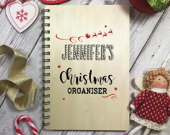 Organizzatore di Natale in legno Notebook Planner personalizzato Natale regalo