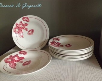 Old plates to soup earthenware MDL model Edmond