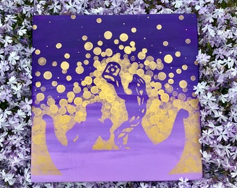 Tangled Painting//Tangled Lanterns//Rapunzel Painting//Princess Room