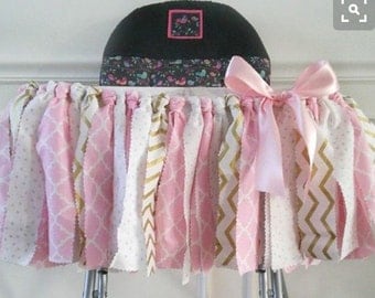 Fabric tutu-highchair tutu-birthday-rag garland