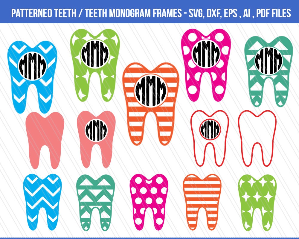 Download Tooth SVG cutting files Patterned tooth clipart Tooth