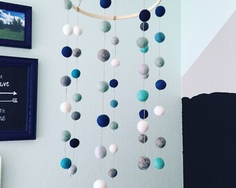 Baby Mobile - CUSTOM Baby Mobile - Felt Ball Baby Mobile - Nursery Baby Mobile - Mobile - Hanging Baby Mobile - Felt Baby Mobile