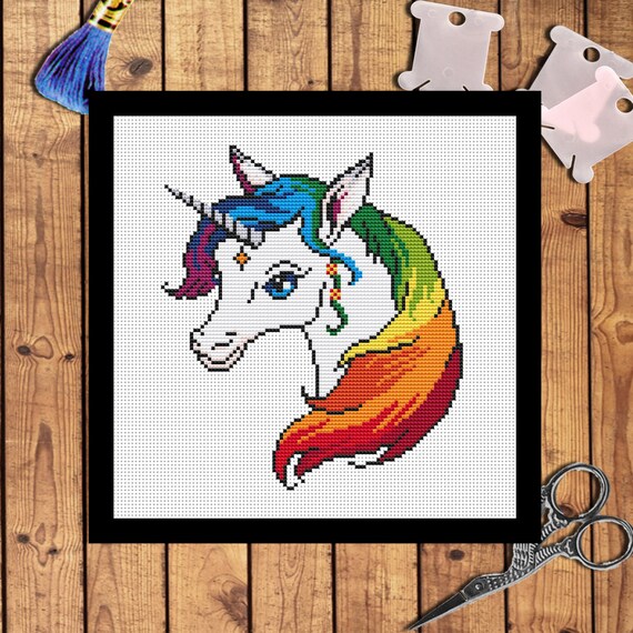 Unicorn cross stitch pattern Unicorn cross stitch by AnnaXStitch