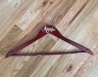 Customized Wedding Hangers /Personalized Wood Hanger for Bride and Bridal Party/Custom Hangers/Bridal Party Gifts/Wedding Decor/Wood Hangers