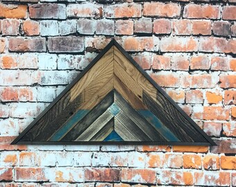 Reclaimed Lath Mountains, Lath Mountain Decor, Reclaimed Mountains Art, Modern Art Reclaimed Wood, Wood Mountains Wall Art, Lath Mountains