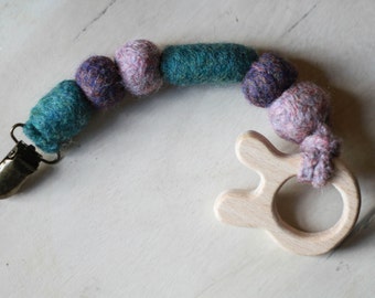Wood and Wool Teething toy