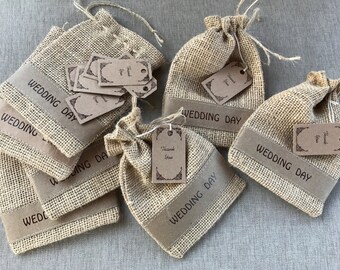 Burlap Rustic Wedding Bags 4x6