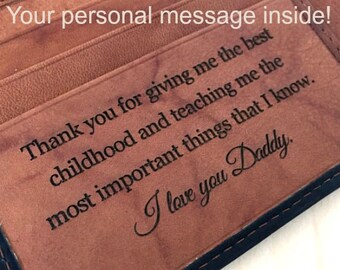 Father-of-the-groom gift ideas • brides gift to dad• Father-of-the-bride gift • wedding gift personalized men's wallet • Black/toffee* 7751