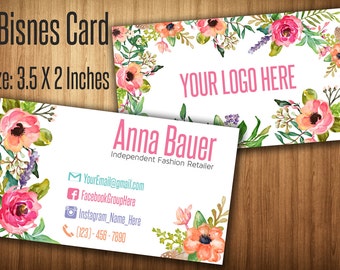 Business Cards , Fashion Consultant Card, Home Office Approved Fonts and Colors, 1-3 business days , White Flowers, size card