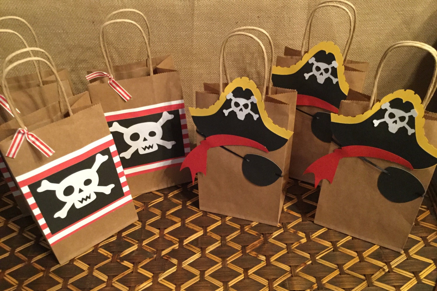 Pirate favor bagspirate goodie bags prate party theme set