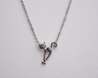 cat necklace silver necklace everyday necklace bridesmaid necklace Christmas necklace