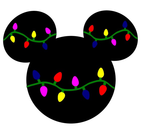 SVG File for Mickey Mouse with Christmas Lights