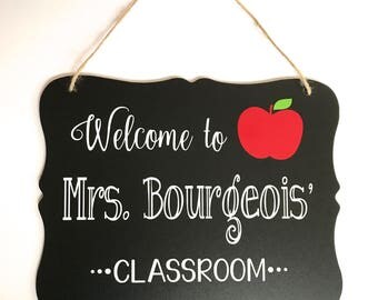 Teacher Graduation Gift, Teacher Gift, Gift for Teacher, Personalized Teacher Sign, Teacher Name Sign, Last Day of School Gift
