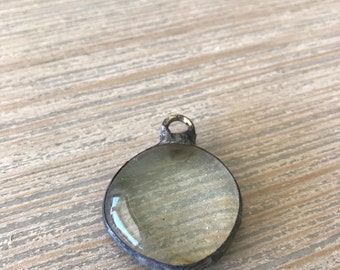 Glass pendant-jewelry supplies-pendant-versatile pendant-connector-soldered stones