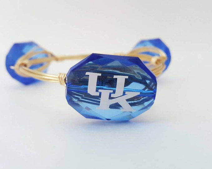 20% off University of Kentucky Wire Wrapped Bangle, UK Bracelet, Bourbon and Boweties Inspired
