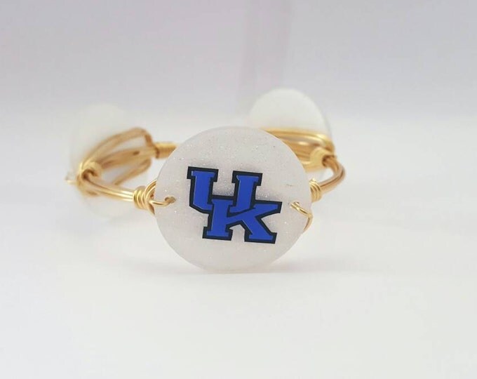 20% off University of Kentucky Wire Wrapped Bangle, Bracelet, Bourbon and Boweties Inspired