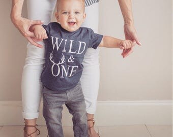 boys first birthday shirt, navy wild one, boys tshirt, birthday tee, toddler birthday, birthday gift for boys, one year old,