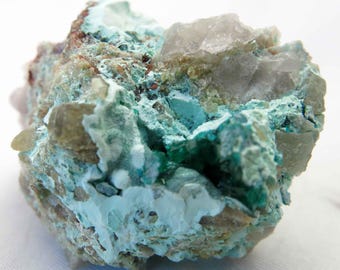 Dioptase On Plancheite, Koakoveld, Namibia