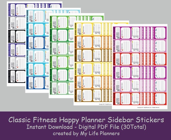 classic-fitness-happy-planner-sidebar-stickers-printable