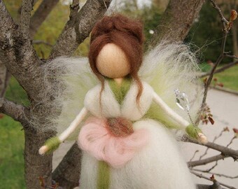 Wool Fairy, needle felted fairy, Waldorf fairy, Waldorf felted doll, Waldorf Inspired Wool Fairy, Waldorf Nursery Decor