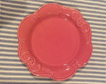 Pink scroll Frutuoso & Frutuoso 8" plate-Portugal-dinnerware-serving