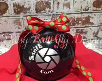 Santa Camera Ornament Personalized