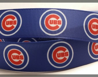 Chicago Cubs Inspired Sports Professional Basketball Team Grosgrain 7/8"