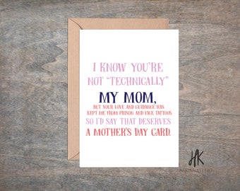 Step Mom Mother's Day Card Mother Birthday For Mom