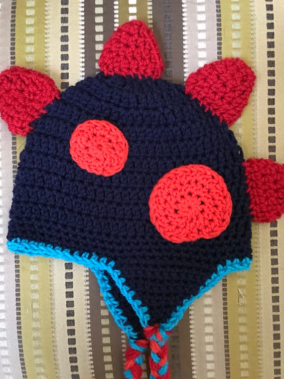 Children's Dinosaur Hat // Crochet Photo Prop // Earflap Hat // 12 - 18 months
