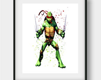 Teenage Mutant Ninja Turtles print Watercolor TMNT gift TMNT