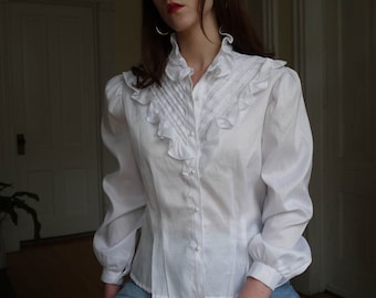 Ruffle collar blouse | Etsy