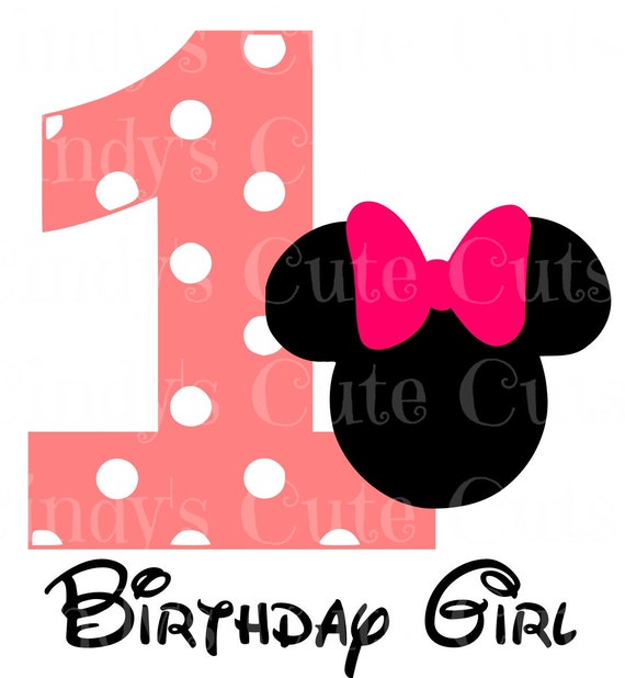 Download First Birthday Miss Mouse Dot 1 one Cuttable, dxf, eps ...