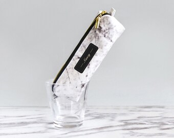 Marble pencil case / Monogramming / Marmor fabric pencil pouch / personalized pencil case / Marble pencil bag