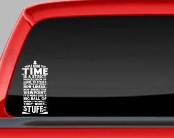 Doctor Who Car Decal, Tardis Window Sticker, laptop Sticker, The Doctor sticker