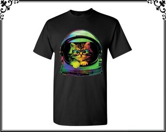 Space cat shirt | Etsy