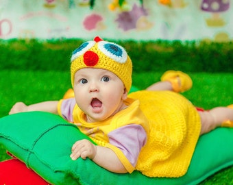 Baby Girl Hat photo prop.Newborn hat Cap for baby Girls hat. Boys hat.Сhicken hat. Photo prop.Hat for the photo shoot.Baby Chicken Costume