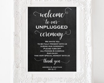 Unplugged wedding sign - Unplugged wedding sign - Ceremony decor - Outdoor signs - Editable Template - Downloadable Wedding #WDH0226