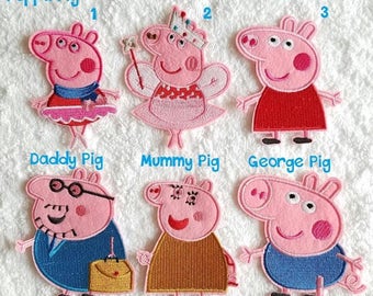 Peppa Pig Iron on Patch - George Pig Applique' - Peppa Pig Family Patches - Ready to Ship