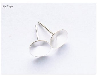 Silver ear studs, sterling silver stud earrings, sterling silver ear studs, ear studs for Swarovski Elements, ear studs for Rivoli