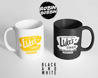 You Need Coffee Luke's Diner Mug, Cute Coffee Cup, College Student Gift-Teen Gift for Her-Best Friend Mug-Ceramic Mug, Black and White Mug