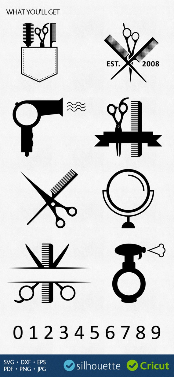 Download Hairdresser Monogram Svg Barber Svg cut files Cricut ...