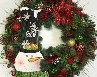 Let It Snow! Snowman Wreath