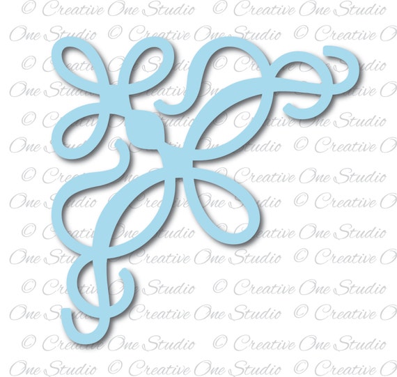 Download Design corner swirl monogram Element SVG DXF eps Studio3