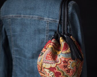 Drawstring bucket bag, shoulder bag, handbag, purse, bubble bag