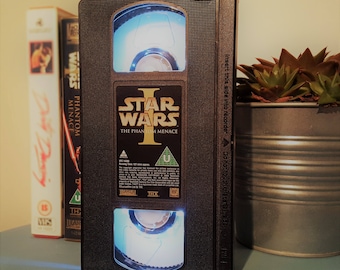 Retro VHS Star Wars Original Night Light Table Lamp. Order any film, movie, or actor! Great personal gift. Office. Movie memorabilia!