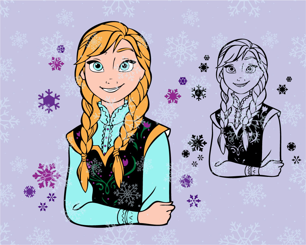 Download Disney Frozen princess Anna SVG cutting ESP vector instant