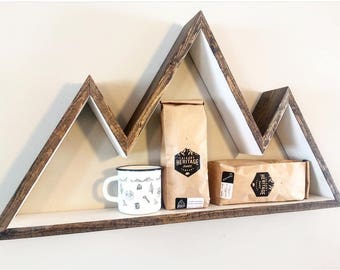 3 Peak Mountain - Two Toned, Wall Art, Shelf, Bookshelf, Mountain Decor, Home Decor, Rustic, Nursery, Nursery Wall Art, Nursery Decor