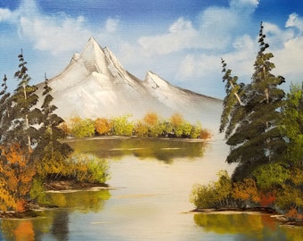 Items similar to Landscape Oil Painting on Canvas, Original Evergreen ...