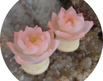 wood plugs organic plugs ear plugs bridal plugs wedding plugs flower plugs oak wood plugs lotus plugs flowers plugs